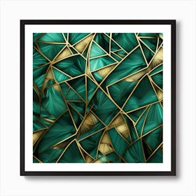 Abstract Gold And Green Art Print