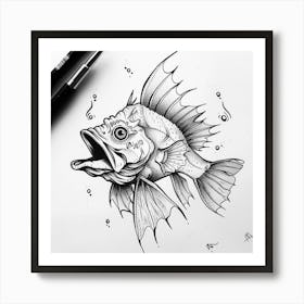 Fish Drawing 3 Art Print