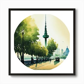 Berlin Tv Tower.A fine artistic print that decorates the place. Art Print