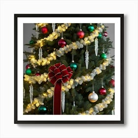 Christmas Tree With Ornaments Art Print