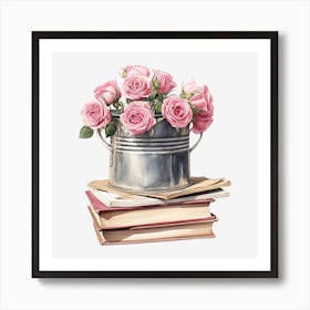 Roses In A Bucket 7 Art Print