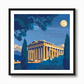 A Temple Of Olympian Zeus In Athens Vector Desig 1720009328 2 Art Print