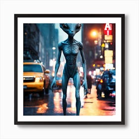 Aliens In New York City Art Print