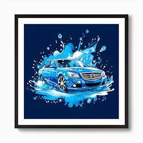 Logo Vector Car Wash Clean Soap Bubbles Water Splash Detailing Automotive Foam Service (10) Art Print