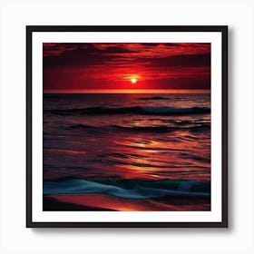 Sunset On The Beach 564 Art Print