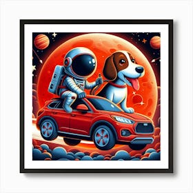 Dog In Space Art Print