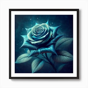 Blue Rose Art Print