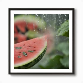 Watermelon In The Rain 1 Art Print