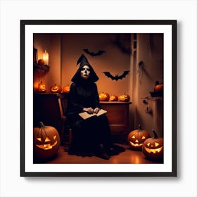 Witch Reading A Book Art Print