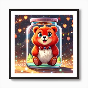 Teddy Bear In A Jar Art Print