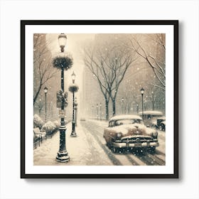 Winter Day In New York Art Print Art Print