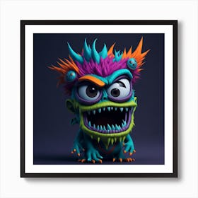 Leonardo Diffusion A Cartoon Monster With Colorful Hair Offic 0 Art Print