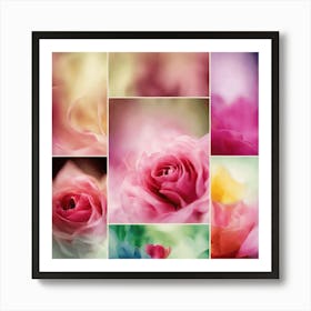 Abstract Roses Art Print