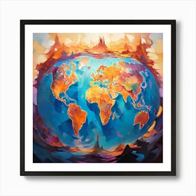 World In Flames Art Print