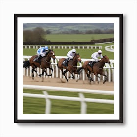 Jockeys Racing Horses 2 Art Print