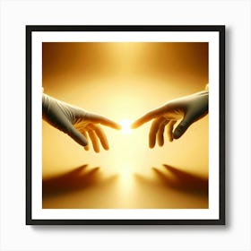 Hands Reaching For Light Art Print