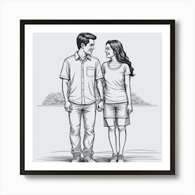 Couple Holding Hands 1 Art Print