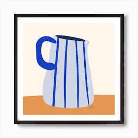 Blue Milk Jug Square Art Print