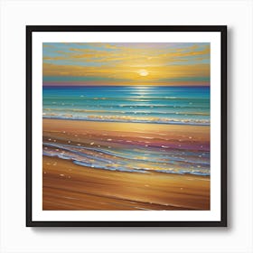 The beauty of sunset on the beach Poster