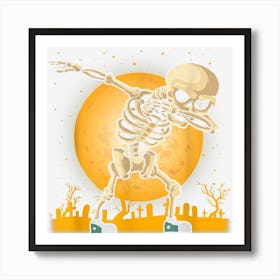 Halloween Dabbing Skeleton Costume Art Print