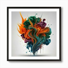 Beautiful paint of African nature with mixed bright colors 4 Art Print