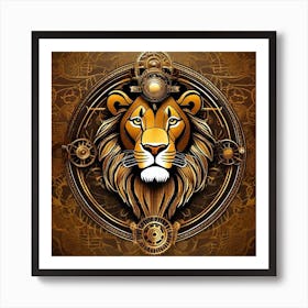 Steampunk Lion 5 Art Print