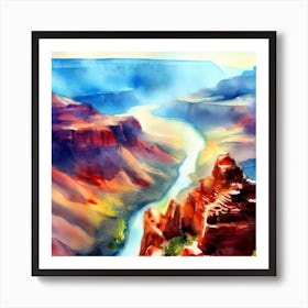 Grand Canyon Watercolor Painting Art Print