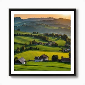 Sunset In Switzerland Art Print