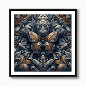 Butterfly in Amber & Steel Art Print