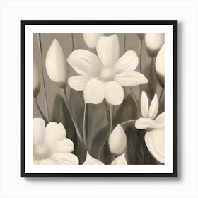 White Flowers 1 Art Print