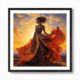 Woman In A Dress 2 Art Print