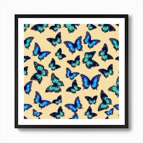 Blue Butterflies 2 Art Print