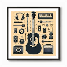 Music Icon Set Art Print