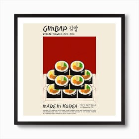 Gimbap Square Art Print