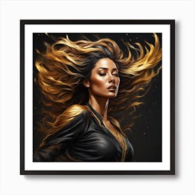 Gold Haired Woman Art Print