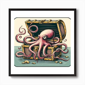 Octopus in Chest Art Print