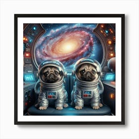 Pugs In Space Art Print