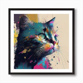 Kitty Splatter Art Print
