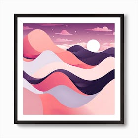 Abstract Landscape, minimalistic vector art Art Print