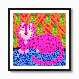 Pink Leopard Square Affiche