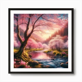 Cherry Blossoms In Spring Art Print