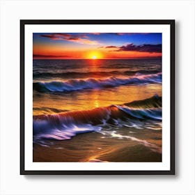 Sunset At The Beach 266 Art Print