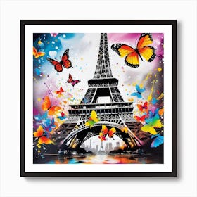 Paris With Butterflies 147 Art Print