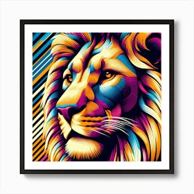 Colorful Lion Head 1 Art Print