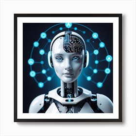 Robot Head 16 Art Print