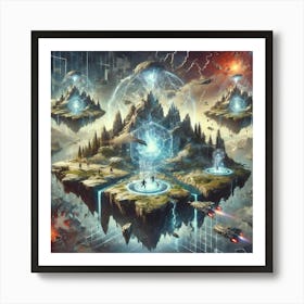 Shattered Realms Scifi Art Print