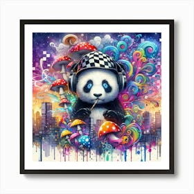 Psychedelic Panda 16 Art Print