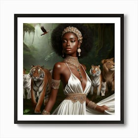 Beautiful Woman In The Jungle Art Print