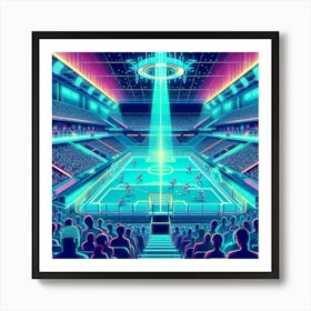 8-bit futuristic sports stadium 2 Art Print