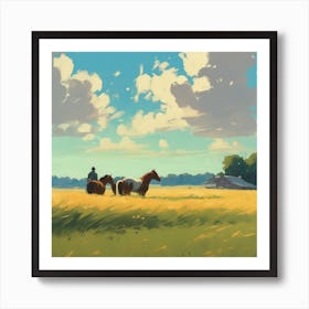 Horses In The Field 8 Art Print